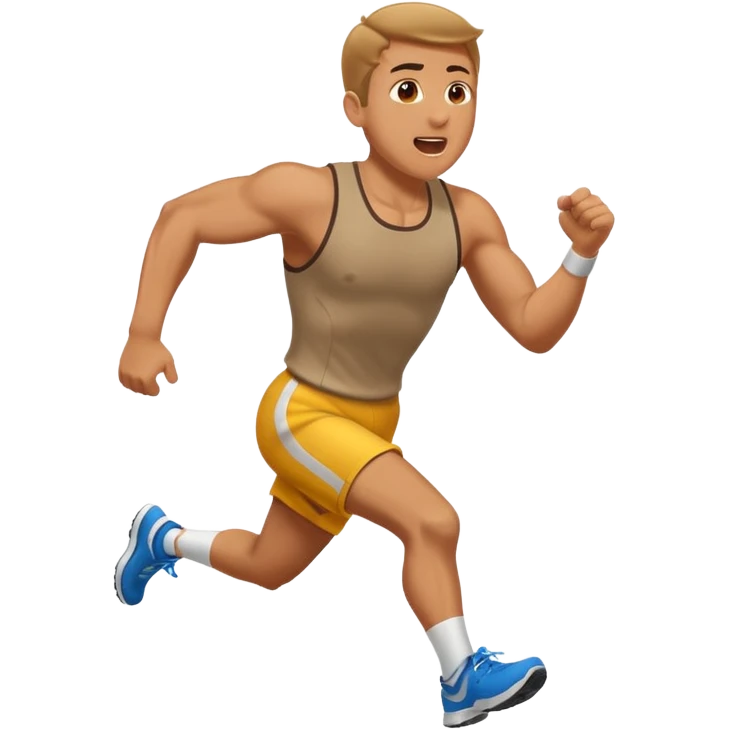 A man is running and shouting, calling for more people to follow him. emoji