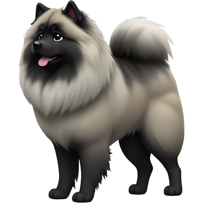Grey and black  eurasier emoji