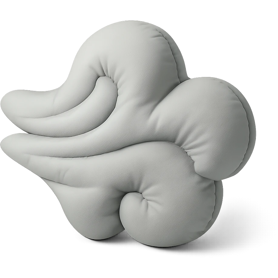 gusts of wind, stylized and soft cushion style emoji