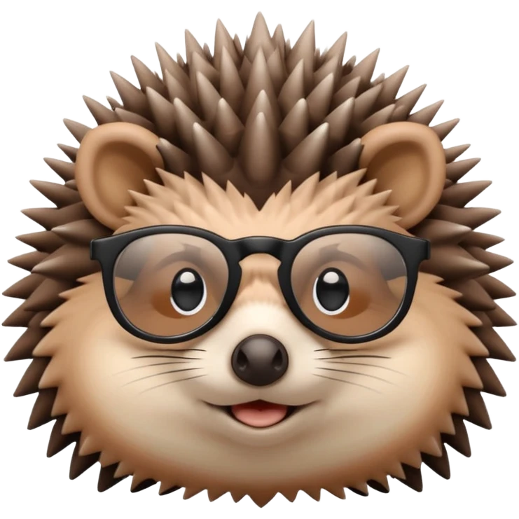 hedgehog with black glasses emoji