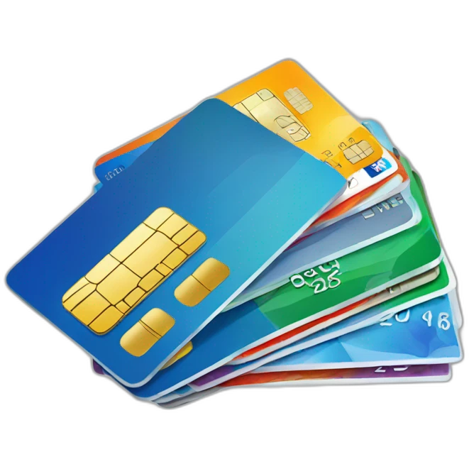 multiple credit cards fanned out emoji