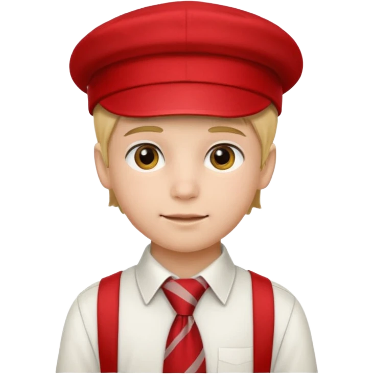 Мальчик в красном пионерском галстуке и пионерской пилотке emoji