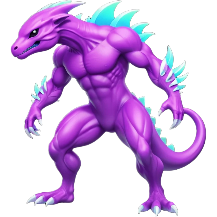 Tropical futuristic lush neon purple Fionbri-Vernid-creature (full body) emoji