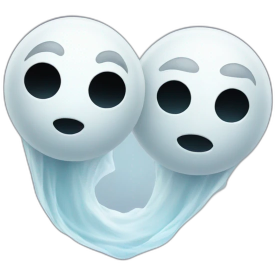 a female ghost and a male ghost flying as a Ying yang emoji