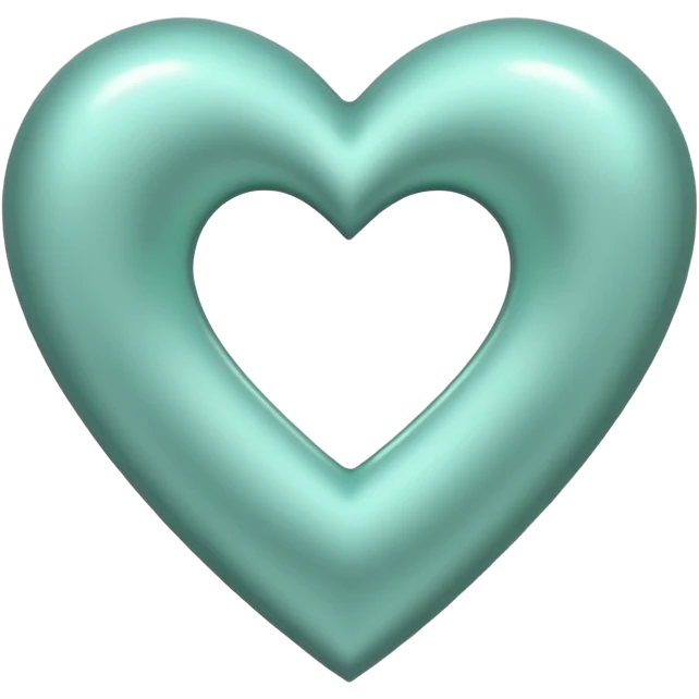heart with a metallic mint finish emoji