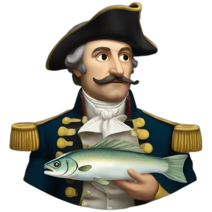 Napoléon qui mange un fish and ships emoji