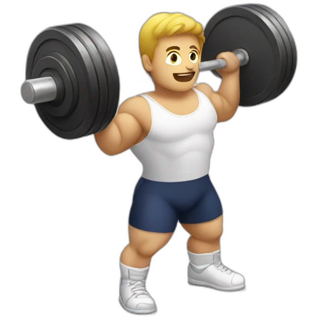 White Weightlifter with a barebell emoji