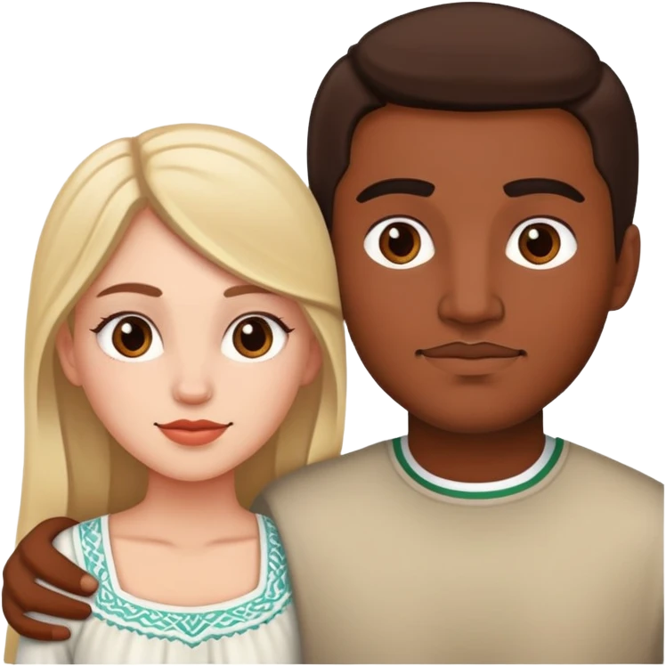 Mexican guy and white girl in love emoji