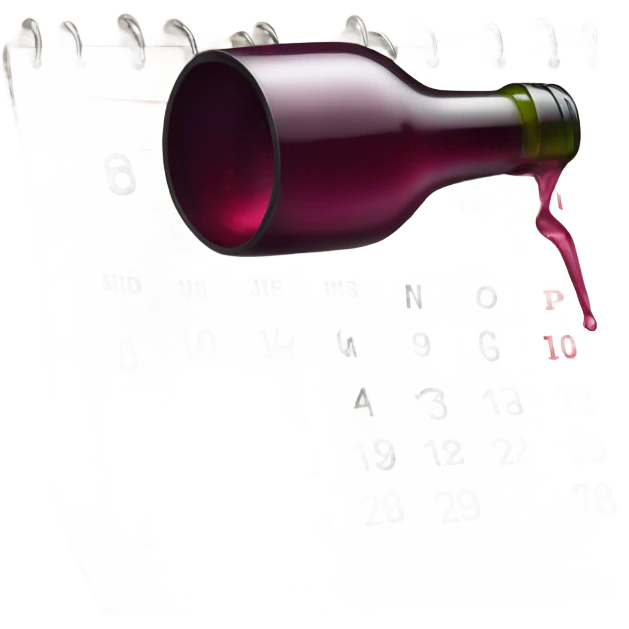 Bottle of wine on a calendar emoji