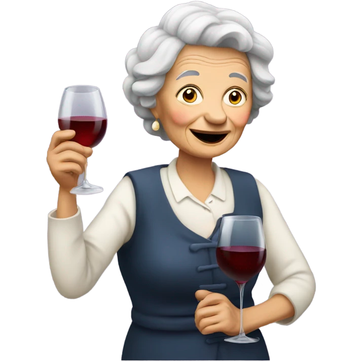 Old lady drinking wine emoji