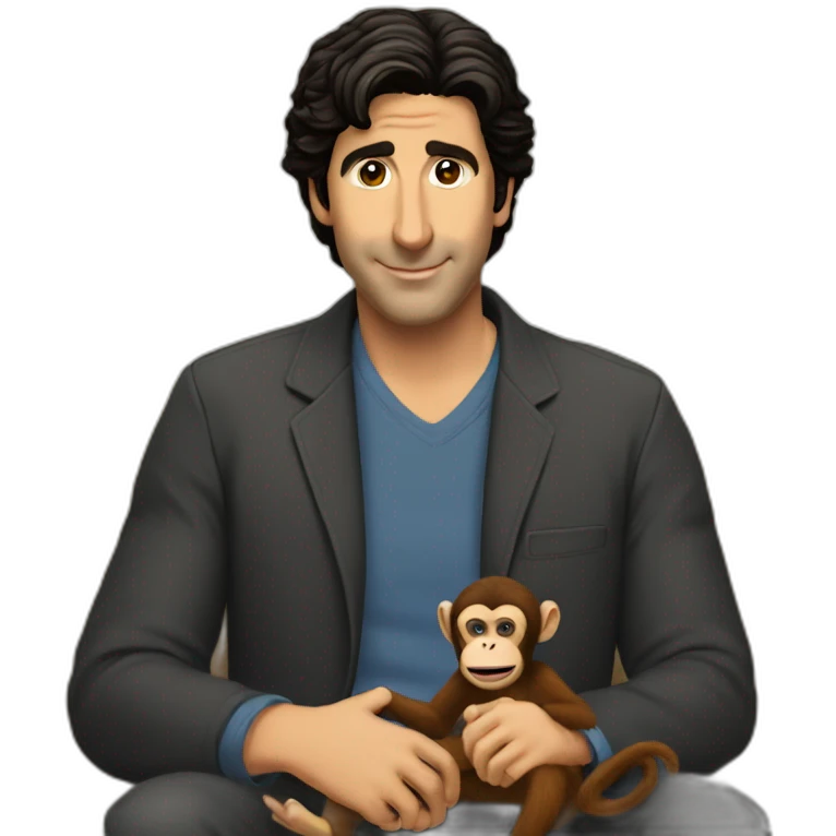 Ross geller with monkey emoji