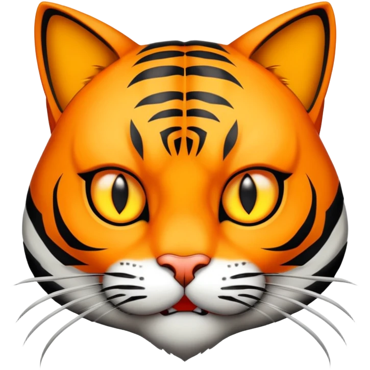 Evil cat colored like a tiger emoji