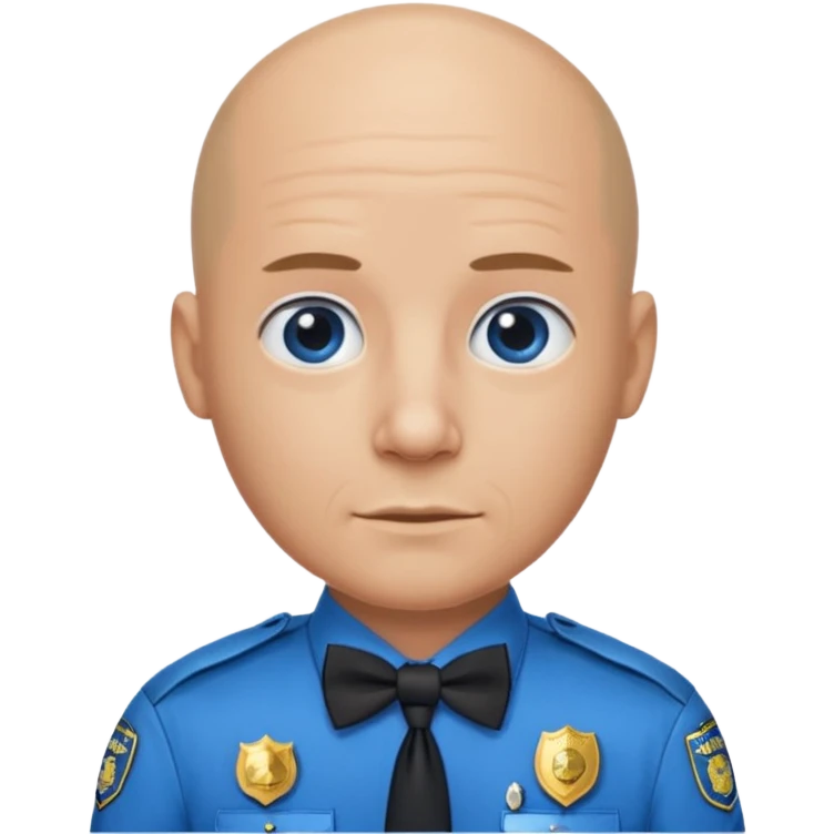 Bald with blue bow tie,police emoji