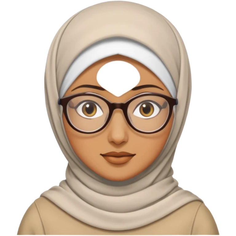 madre con jafas arabe con un panuelo tapandole todo el cabello emoji