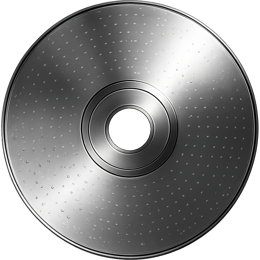 A minimalist CD disc with dot pattern, glowing effect, green color emoji