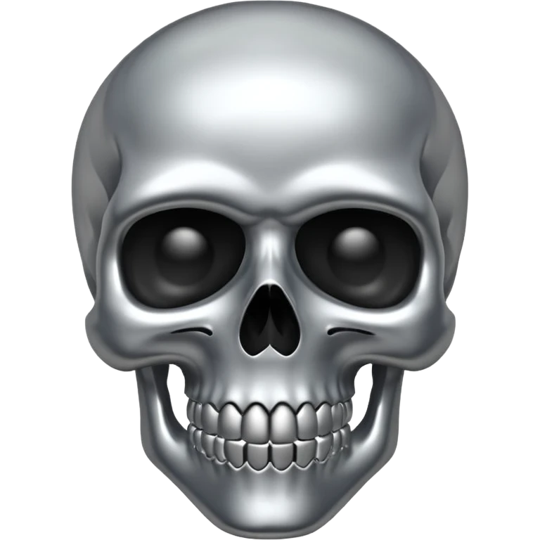 silver chrome scull emoji