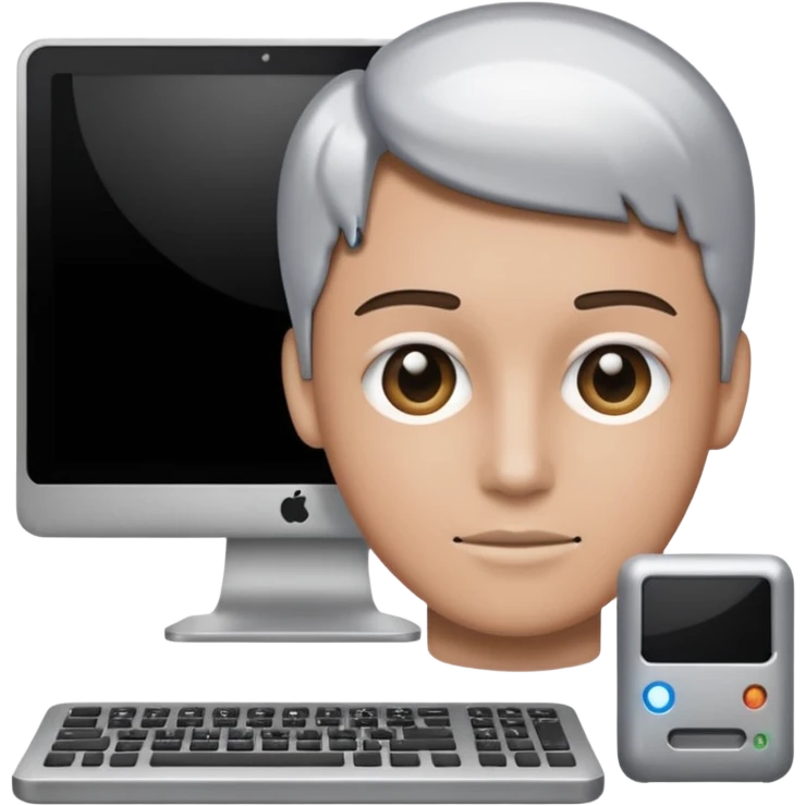 an icon of a person with a small computer chip next to him emoji