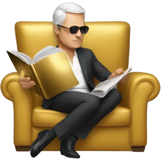 Billionaire reading gold magazine emoji