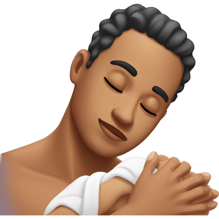 Lightskin man getting massage aesthetic  emoji