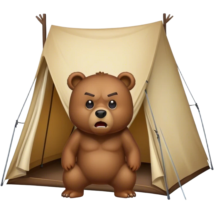 angry bear and a tent emoji