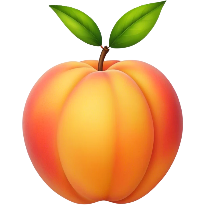 Bright yellow colored peach emoji