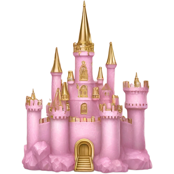 Pink opal crystal gemstone castle gold accent emoji