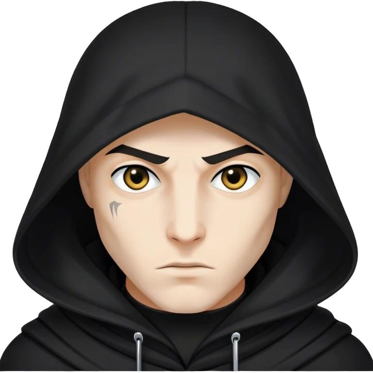 A hooded assassin in black, only his piercing eyes visible emoji