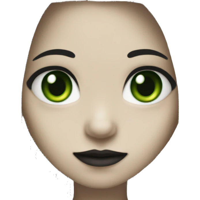 Gothic girl white skin green eyes black dreadlocks emoji
