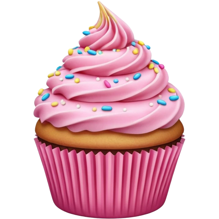 Cupcake with pink icing emoji