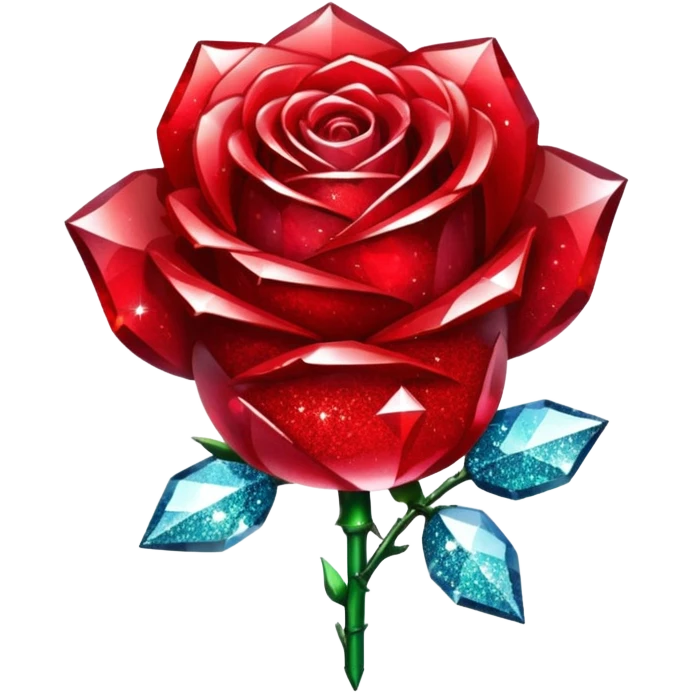 glitter red crystal rose emoji