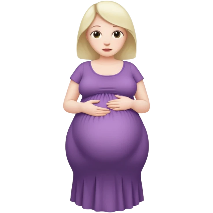 heavily pregnant woman with extremely large overdue belly emoji