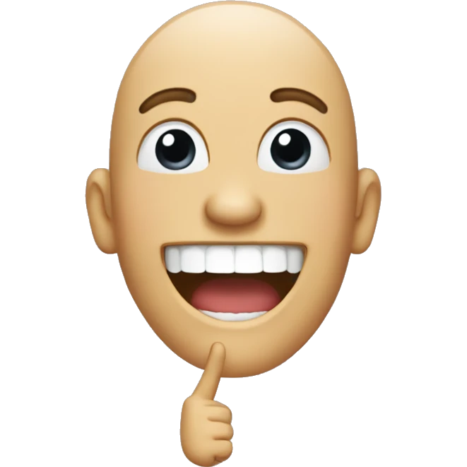 person laughing with mouth open and pointing finger emoji