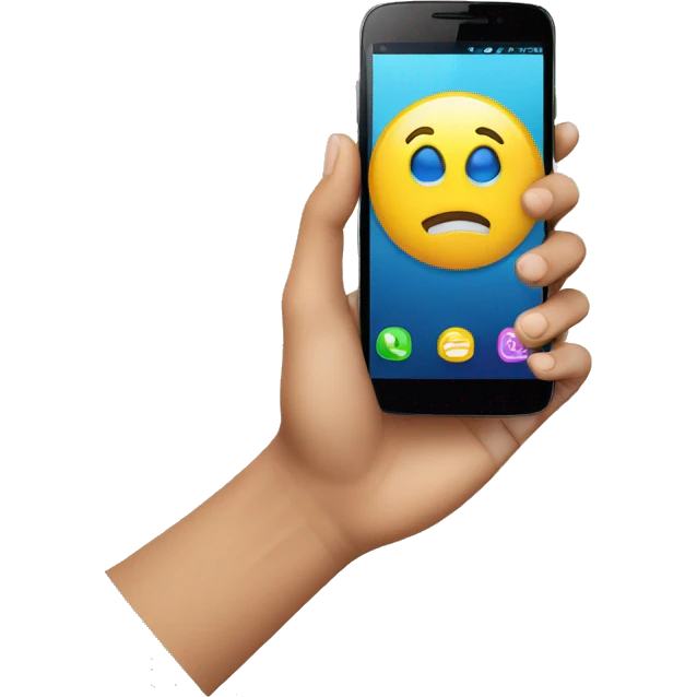 smartphone on a hand emoji