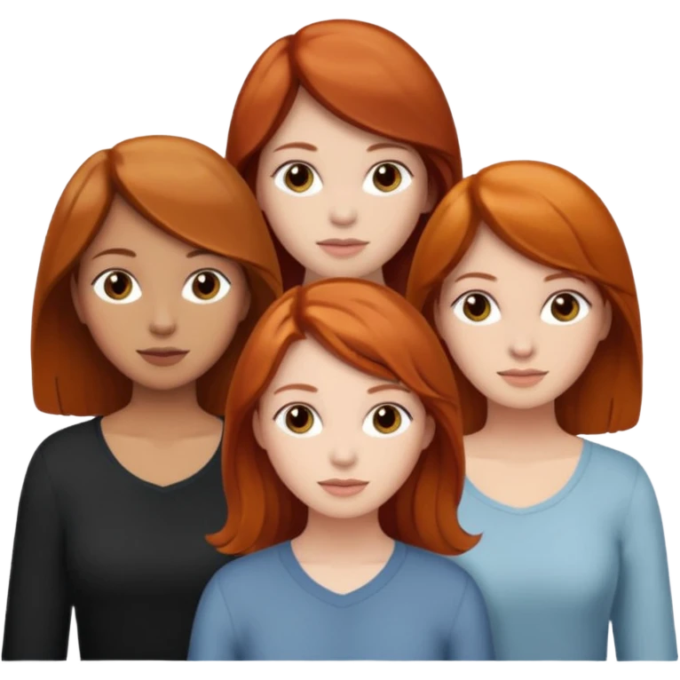 Trio friends one ginger girl two brown haired girls emoji