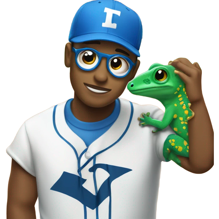 Gecko tiktoker wearing blue baseball hat emoji
