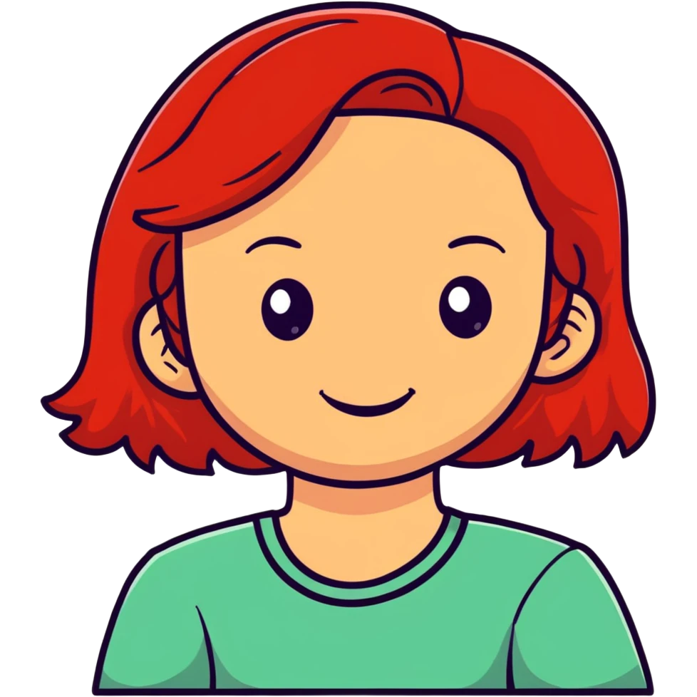 redhead girl smiling happily emoji