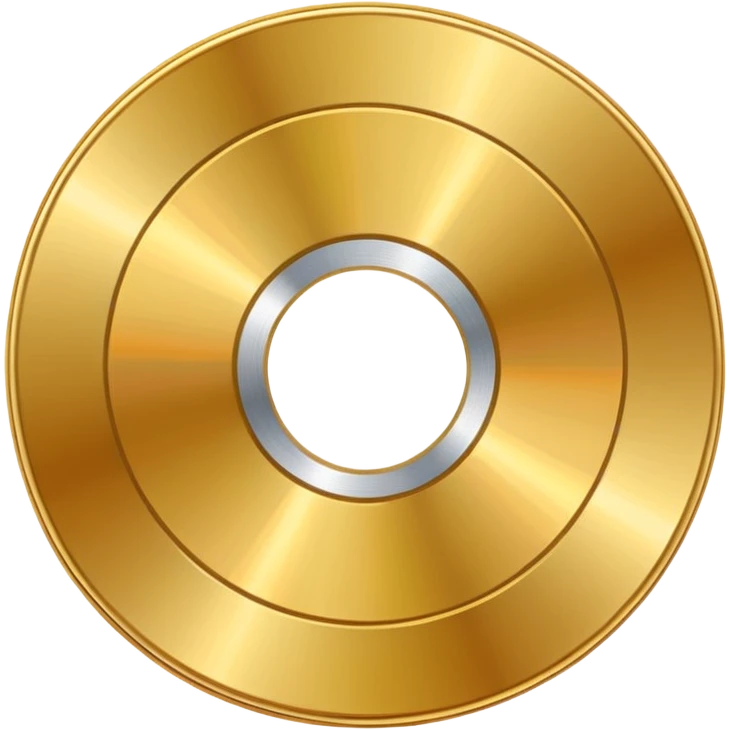 gold CD with a scratch, different angle emoji