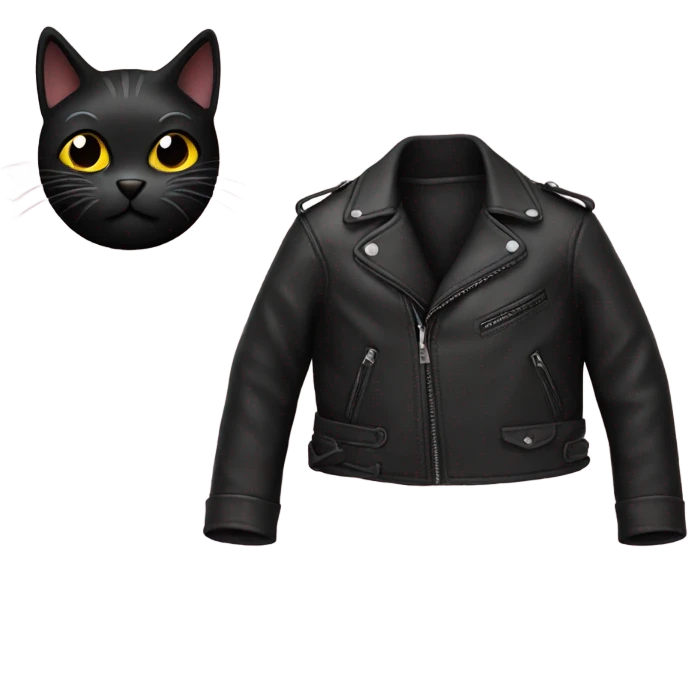 black cat leather jacket emoji