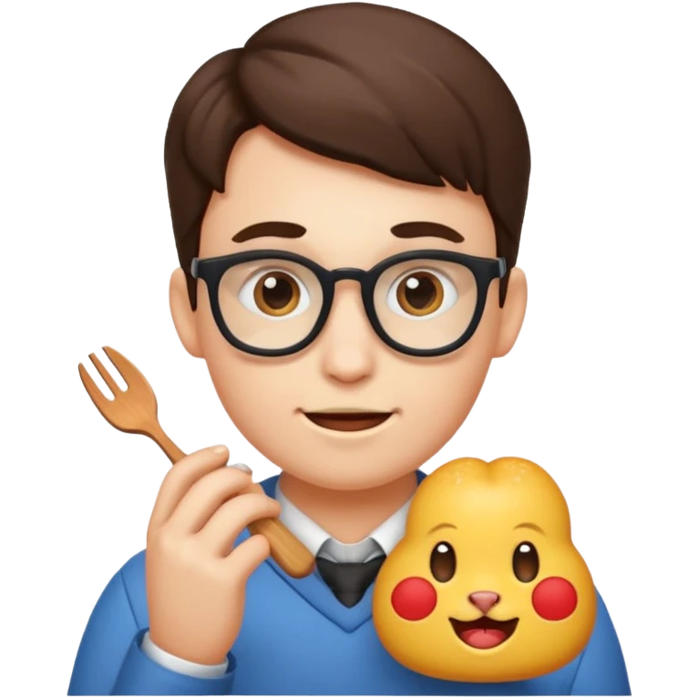 nerd face emoji eats coderabbit logo in emoji style emoji