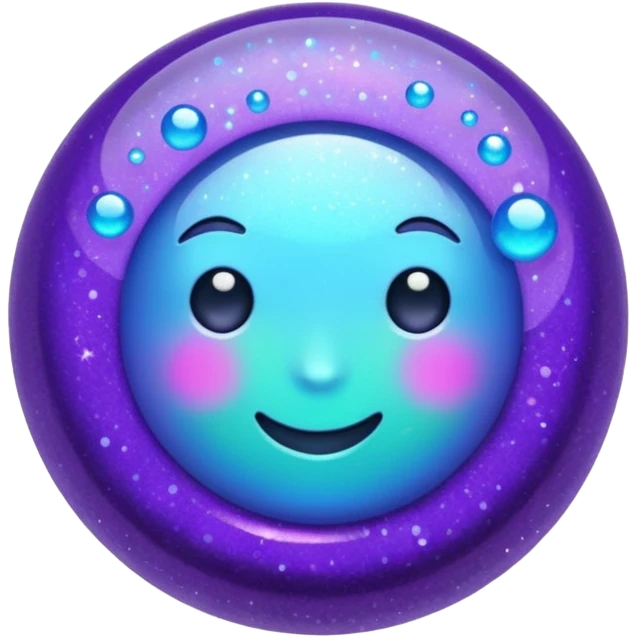 Glitter Purple and Cian hang loose emoji