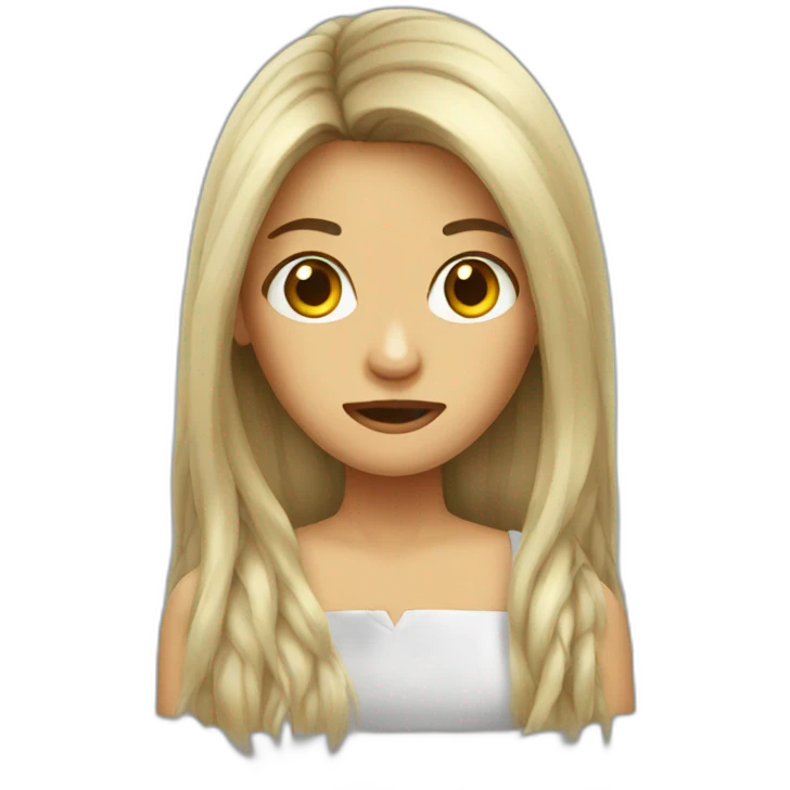 Bad long hair Girl emoji