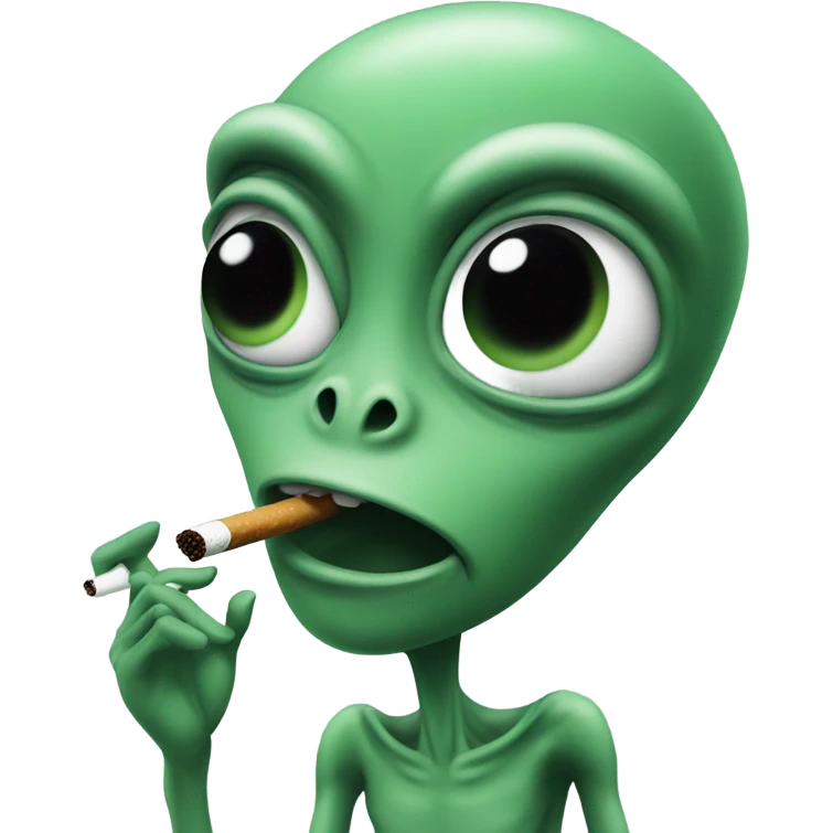Alien smoking a cigarette  emoji