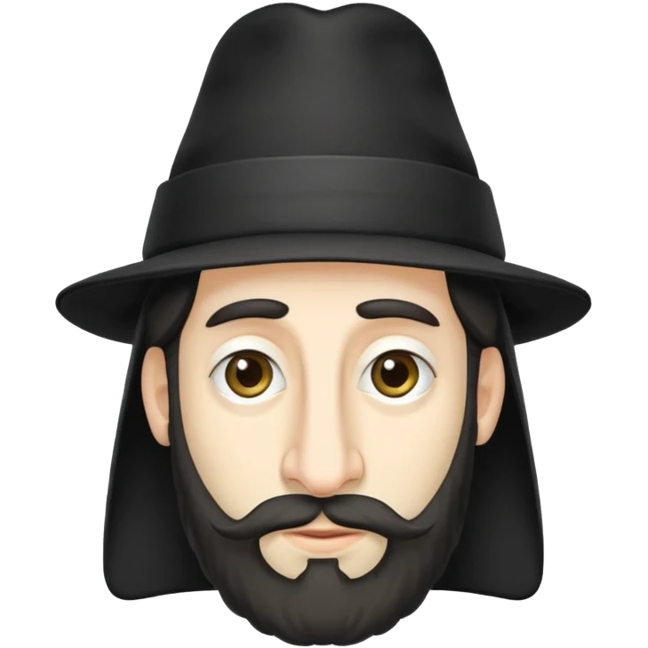 A orthodox jew with jewish hair and a jewish hat with a Big nose  emoji