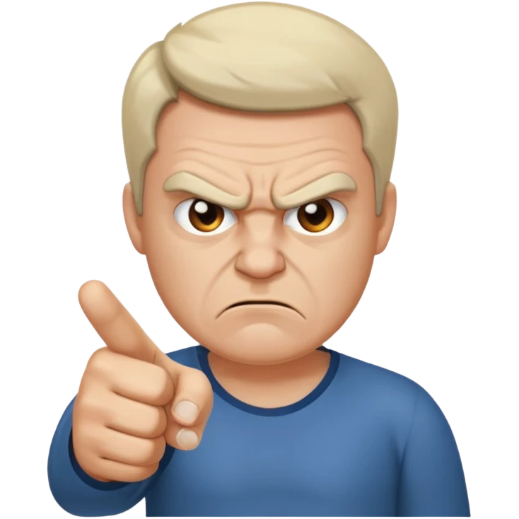 angry man pointing fingure at himself emoji