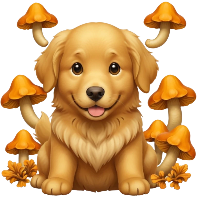 Golden retriever with chanterelles  emoji