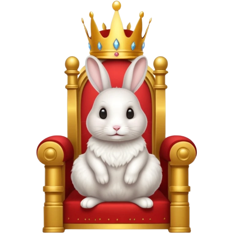 Bunny rabbit with a crown queen sitting on a throne emoji
