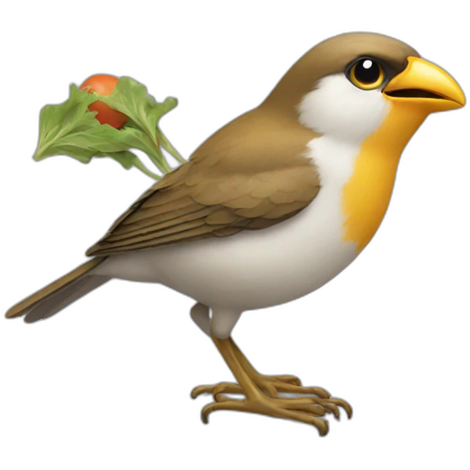 bird eating emoji