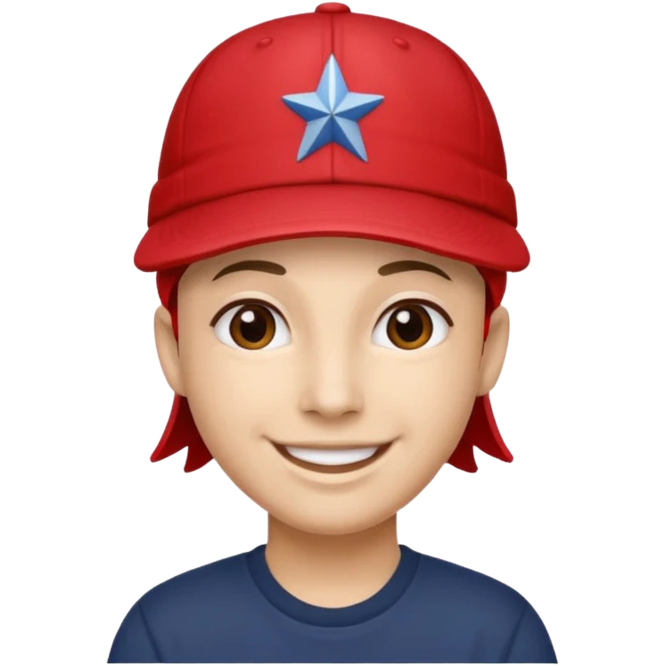 Red cap on a person that says USA on the hat emoji