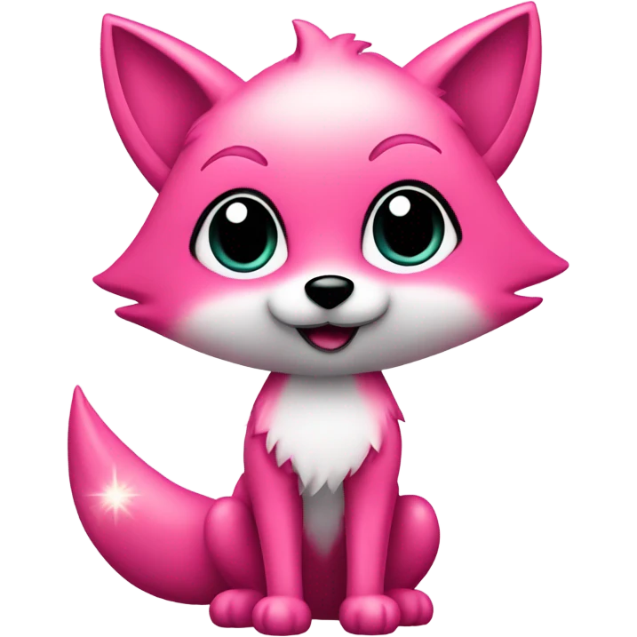 Rose pink fox with sparkles standing  emoji