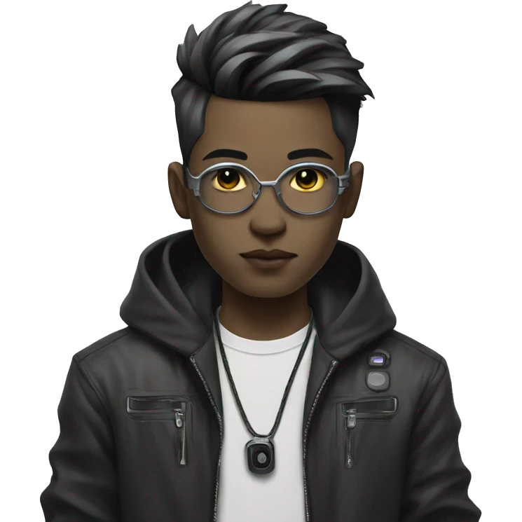 cyberpunk DJ, Korean boy emoji